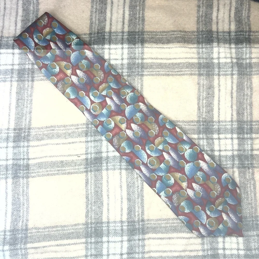 Christian Dior Hexagonal Abstract Print Neck Tie